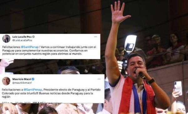 Ape ha pepe las felicitaciones que recibe Santi Peña de presidentes de países vecinos