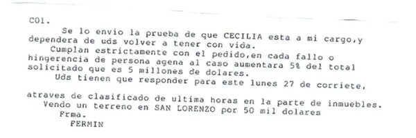 Secuestró y luego decidió la muerte de Cecilia Cubas, según la acusación fiscal - Policiales - ABC Color