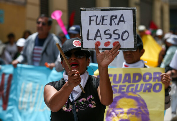 Trabajadores piden salida de Lasso, mejoras laborales y seguridad en Ecuador - MarketData