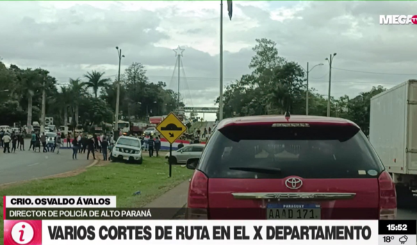 Persisten cortes intermitentes de rutas en Alto Paraná - Megacadena — Últimas Noticias de Paraguay