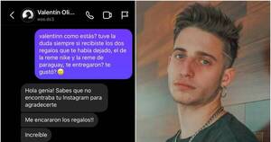 La Nación / Viral: WOS mensajeó con una fan paraguaya y le agradeció por un detalle