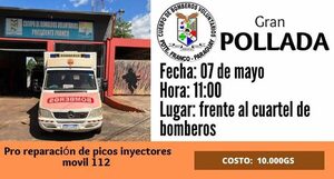 Bomberos harán pollada para reparar ambulancia