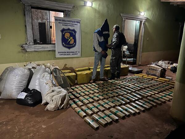 Brasileño preso con casi media tonelada de marihuana en Capitán Bado