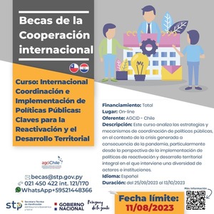 AGCID ofrece beca con financiamiento total para funcionarios públicos - .::Agencia IP::.