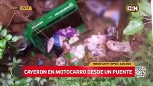 Cayeron en motocarro desde un puente - C9N