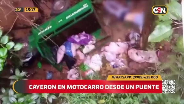 Cayeron en motocarro desde un puente - C9N