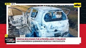 Hincha boliviano muere atropellado y sus amigos incendian un vehículo  - Crimen y castigo - ABC Color