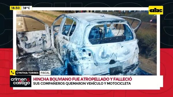 Hincha boliviano muere atropellado y sus amigos incendian un vehículo - Crimen y castigo - ABC Color