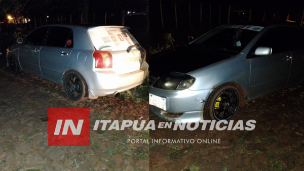 AUTOMÓVIL HURTADO FUE ABANDONADO EN HOHENAU - Itapúa Noticias
