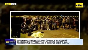 Video: Joven fue arrollada por ómnibus y falleció  - ABC Noticias - ABC Color