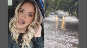 [VIDEO] Gabi Wolscham quedó atrapada en medio del raudal