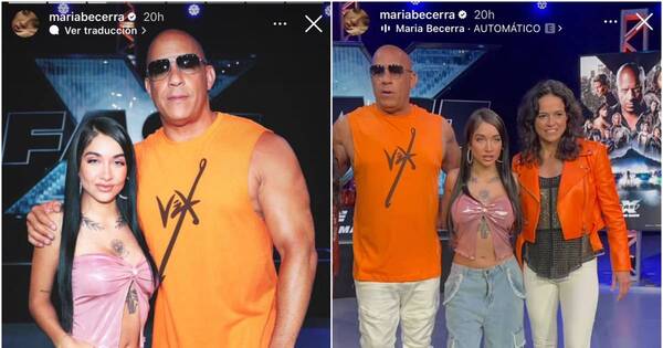 La Nación / Rápidos y furiosos: María Becerra posó junto a Vin Diesel y fue furor en redes