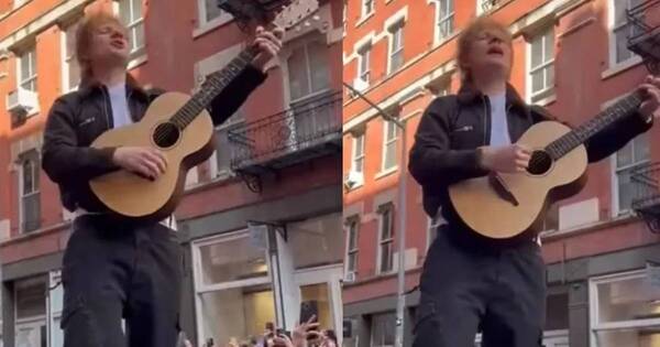 La Nación / Viral: Ed Sheeran sorprendió a fanáticos cantando sobre un auto en Nueva York