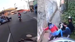 Persecución policial en Brasil sorprende en redes sociales