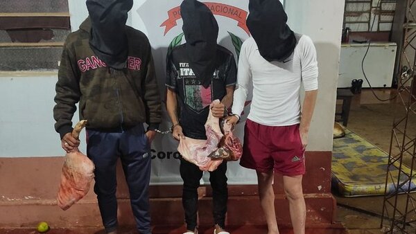 Jóvenes son detenidos por hurto y consumo de cerdos, gallinas, pavos y avestruz