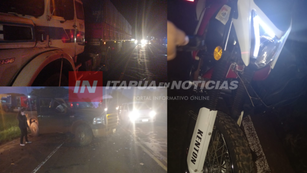 CUÁDRUPLE CHOQUE DE VEHÍCULOS SE PRODUJO SOBRE RUTA PY06 - Itapúa Noticias