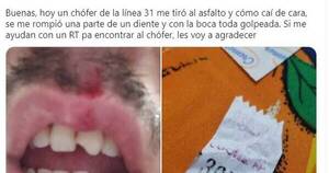 La Nación / Chofer de colectivo causa violenta caída de un pasajero en Asunción