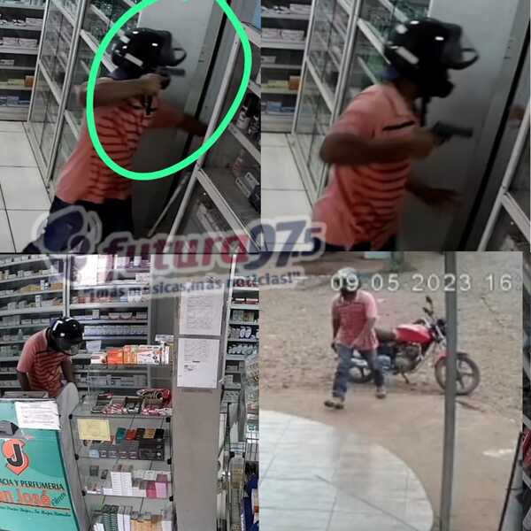 Solitario ladrón asaltó una farmacia en el Barrio Jardín Aurora
