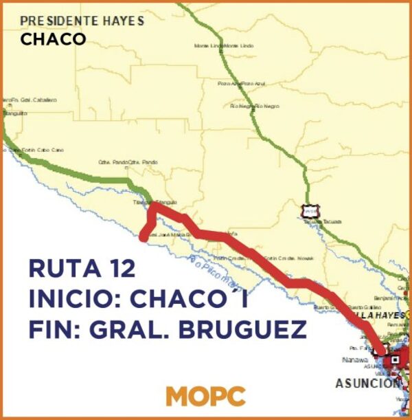 MOPC licita contratación de firmas consultoras para fiscalizar obras de la ruta PY12