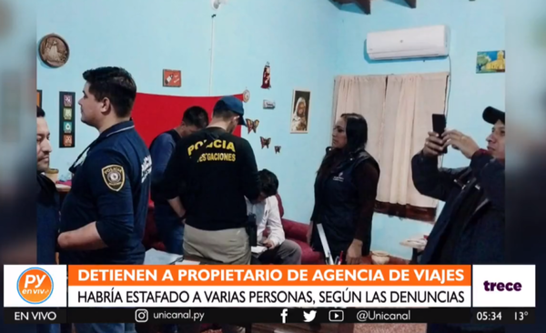 Guarambaré: Detienen a un hombre denunciado por estafar con agencia de viajes - trece