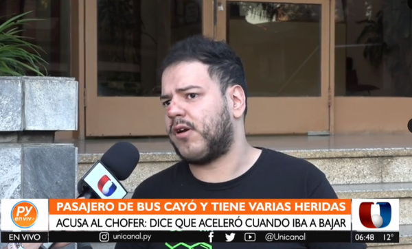 Pasajero cae del bus al intentar descender y sufre varias lesiones - Unicanal