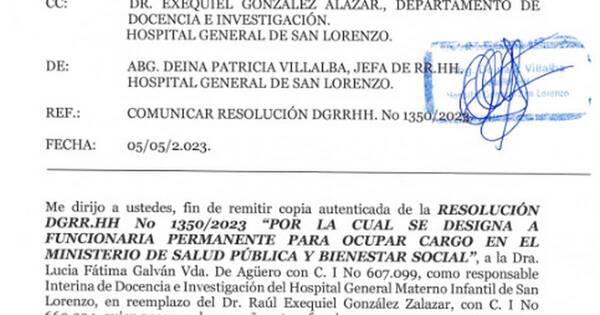 La Nación / Director de hospital de Calle’ í destituyó a médico que denunció desalojo de residentes