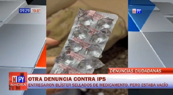 Asegurado retira medicamento del IPS, pero tableta estaba vacía