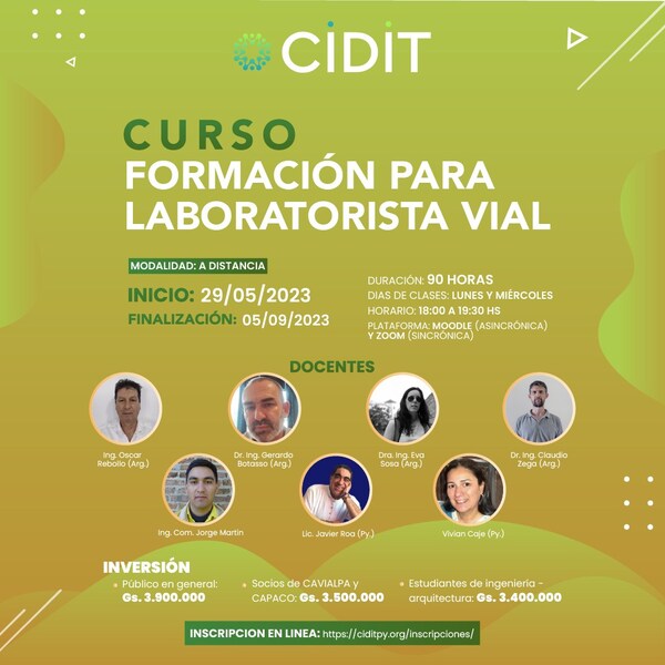 Organizan curso de formación para laboratoristas viales