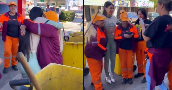 La Nación / Funcionarias de Aseo Urbano sorprendieron a Laurys Dyva en plena vía pública