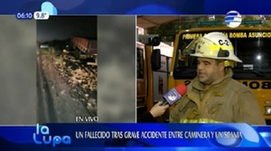 Confirman muerte de un agente de la Patrulla caminera en choque contra camión
