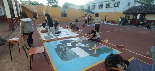 Estudiantes realizaron “Pintata por la vida, la familia y la patria” - Nacionales - ABC Color