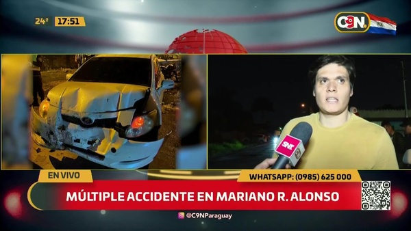 Múltiple accidente en Mariano Roque Alonso - C9N