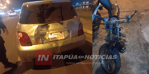 MOTOCICLISTA TERMINÓ EN EL HOSPITAL TRAS COLISIONAR CONTRA UN VEHÍCULO - Itapúa Noticias