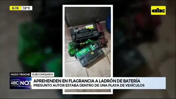 Video: Aprehenden en flagrancia a ladrón de baterías - ABC Noticias - ABC Color
