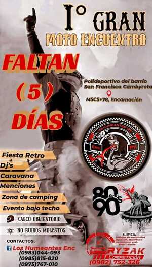 Invitan a la primera edición de Moto Encuentro y fiesta retro en Cambyreta
