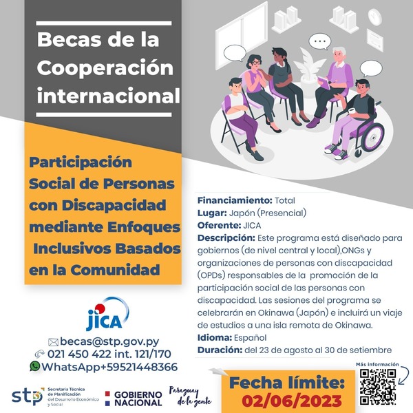 JICA ofrece beca con financiamiento total sobre participación social de personas con discapacidad - .::Agencia IP::.