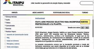 La Nación / Llamado para nuevos empleados de la Itaipú resulta una falacia