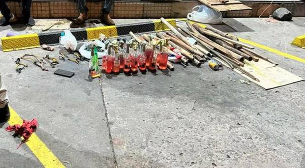 Despejaron la avenida Eusebio Ayala y pillaron montón de bombas molotov