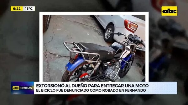 Video: Extorsionó al dueño para entregar una moto - ABC Noticias - ABC Color
