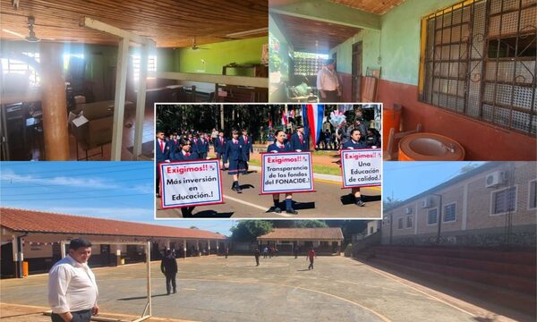 Alumnos reclamaron en  desfile porque hace 2 años  Prieto desoye sus reclamos
