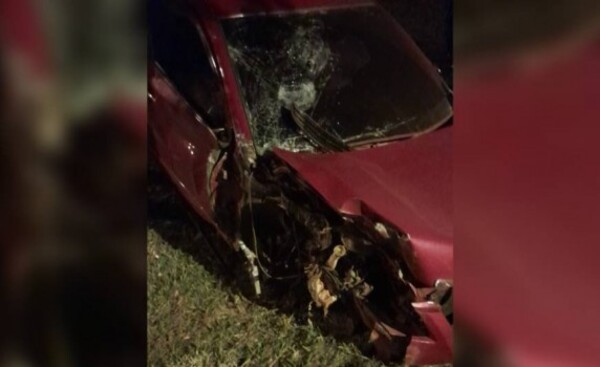 Violento choque deja un conductor lesionado en Hernandarias