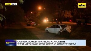 Video: Carrera clandestina produjo aparatoso accidente  - ABC Noticias - ABC Color