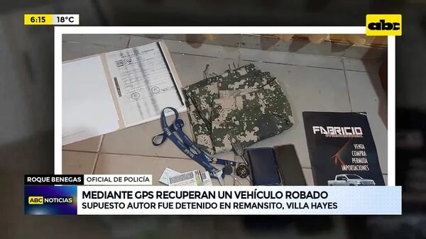 Mediante GPS recuperan un vehículo robado - ABC Noticias - ABC Color
