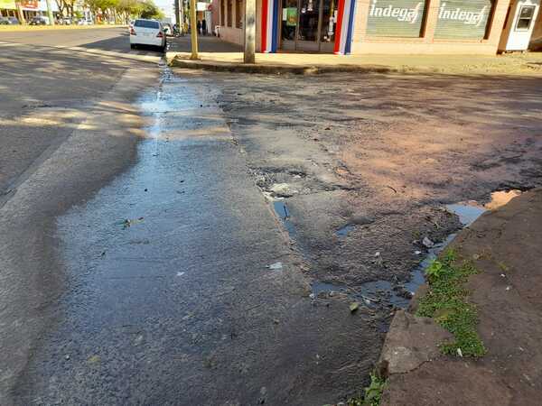 Comerciantes de la avenida Caballero afectados por el mal olor del sistema cloacal