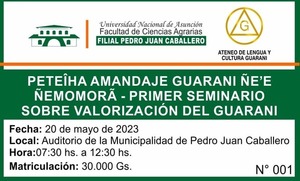 Primer seminario sobre valorización del Guaraní es organizados por la FCA filial PJC - Oasis FM 94.3