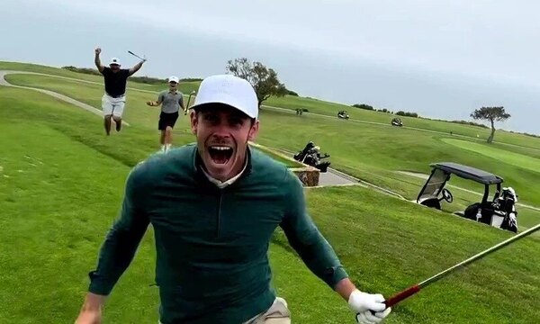 Versus / La explosión de Gareth Bale por su primer hoyo en uno en el golf