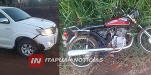 MOTOCICLISTA RESULTÓ HERIDO TRAS COLISIÓN EN SAN PEDRO DEL PNÁ.  - Itapúa Noticias