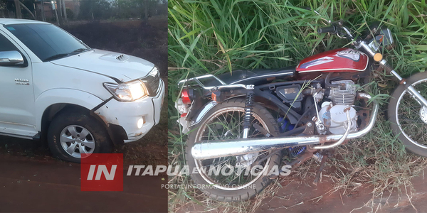 MOTOCICLISTA RESULTÓ HERIDO TRAS COLISIÓN EN SAN PEDRO DEL PNÁ. - Itapúa Noticias