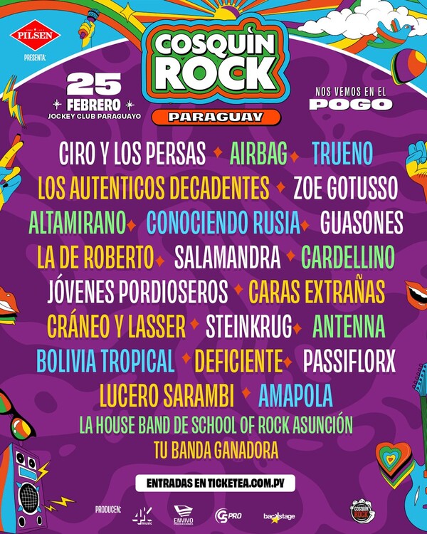 CIRO Y LOS PERSAS, AIRBAG Y TRUENO ENCABEZAN LA TERCERA EDICIÓN DEL COSQUÍN ROCK