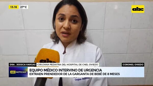 Video: Extraen prendedor de la garganta de bebé de 8 meses - ABC Noticias - ABC Color
